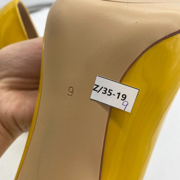 Yellow Patent Leather Stiletto Heels - Picture 6 of 8